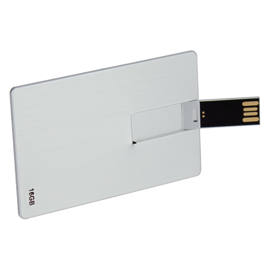 Usb Pendrive 16Gb Credit Card Plateado.