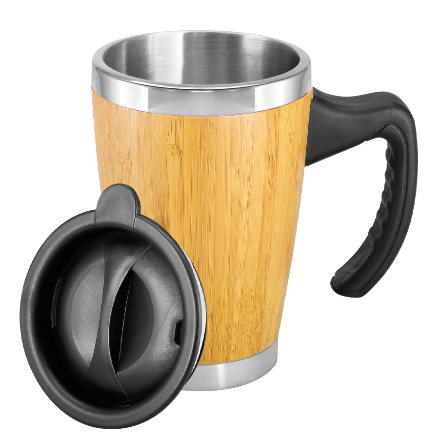Mug de Bamboo con Asa Plástica 400Cc