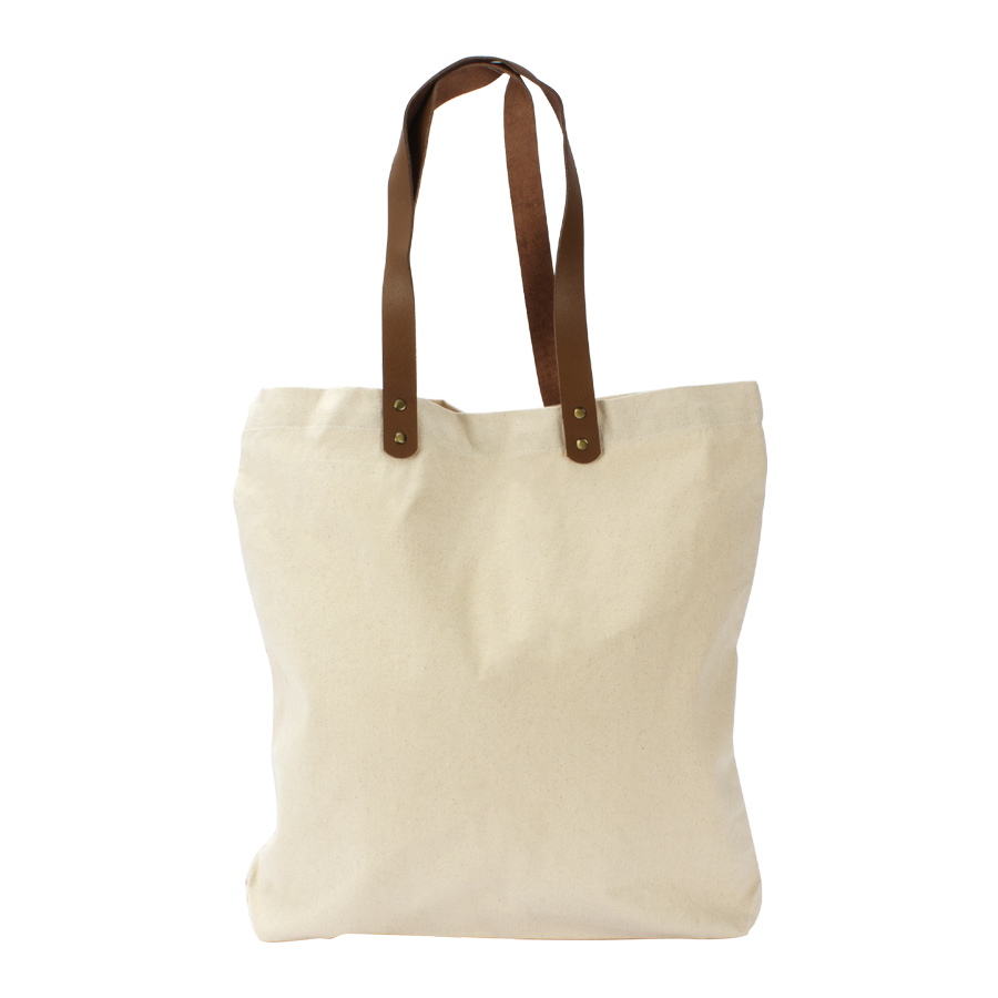 Bolsa de Compras 10Oz Canvas Asas Cuero