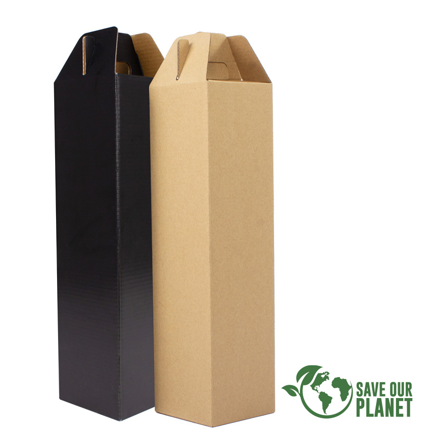 Caja Autoarmable con Asas, para 1 Botella de Vino