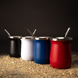 Imagen Alternativa Vaso Térmico Metálico Mate 300Ml. con Bombilla 10