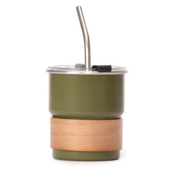 Imagen Alternativa Vaso Térmico Metálico Camp 300Cc. con Bombilla y Grip de Madera. 4