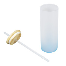 Imagen Alternativa Botella Vidrio Borosilicato Sublimación, Tapa Bamboo 500Cc 6