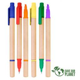 Imagen Alternativa Bolígrafo Ecológico con Destacador 1