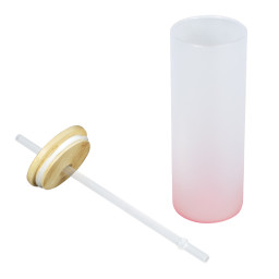 Imagen Alternativa Botella Vidrio Borosilicato Sublimación, Tapa Bamboo 500Cc 9
