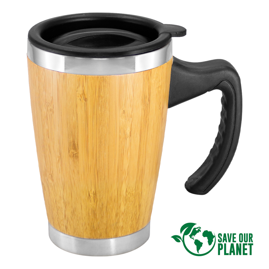 Mug de Bamboo con Asa Plástica 400Cc