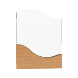 Imagen Alternativa Trofeo Galvano de Madera y Cristal Wave 3