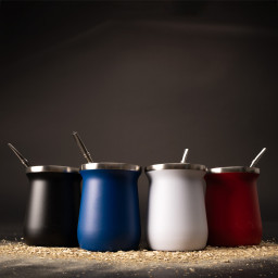 Imagen Alternativa Vaso Térmico Metálico Mate 300Ml. con Bombilla 2