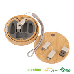 Imagen Alternativa Connect Multicargador 6 en 1 de Bamboo y Trigo. 1