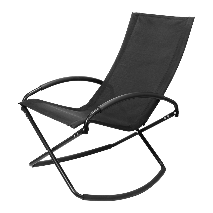 Silla Mecedora Negra con Apoya-Brazos