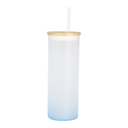 Imagen Alternativa Botella Vidrio Borosilicato Sublimación, Tapa Bamboo 500Cc 5