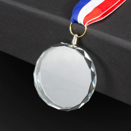 Imagen Alternativa Medalla Cristal Diamond con Cinta Tricolor 2