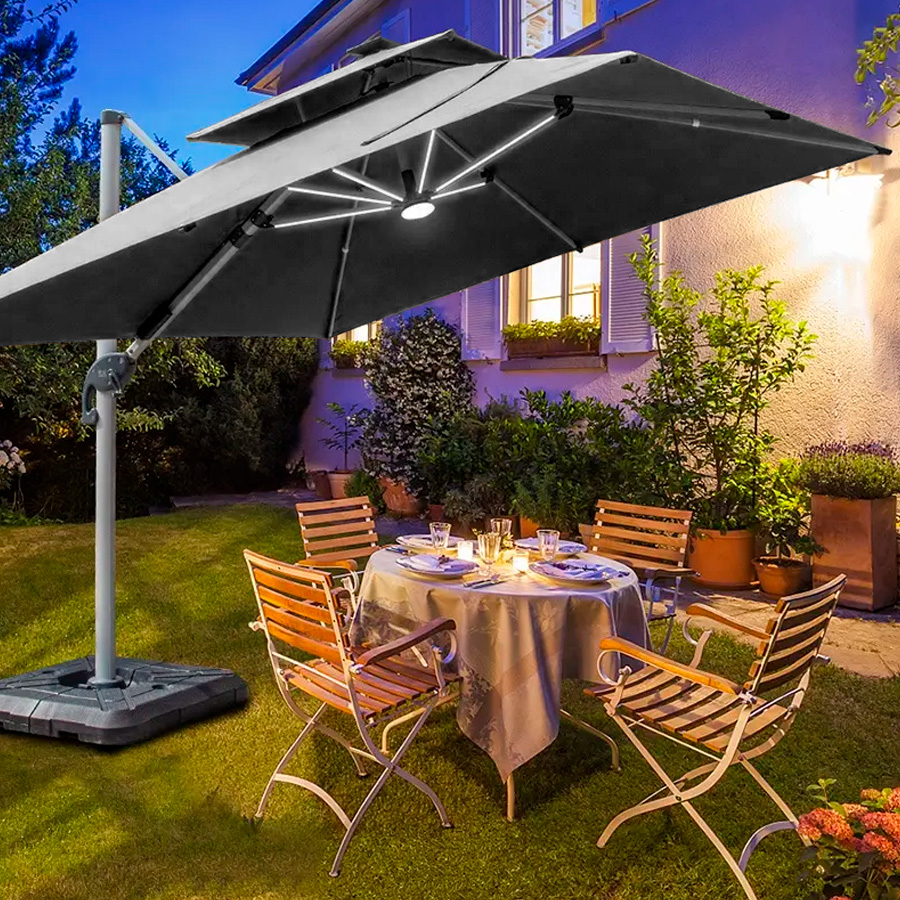 Quitasol Windproof - Uv - Led de 3X3M