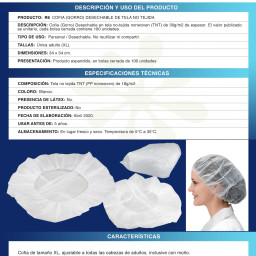 Imagen Alternativa Set de 100 Cofias (Gorros) Desechables 30G/M2 7